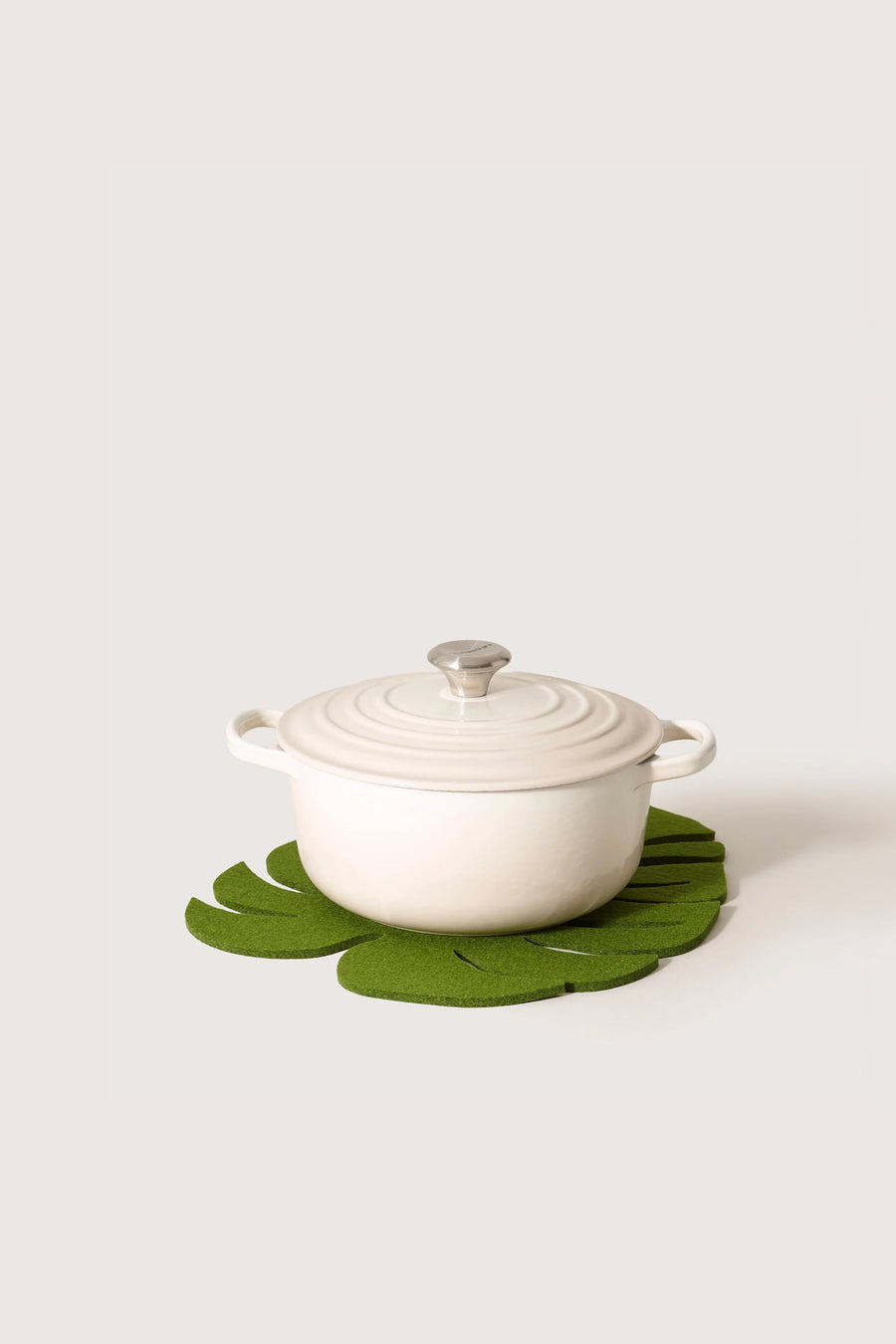 Graf Lantz Monstera Merino Wool Trivet in Loden Green, Large – alternate