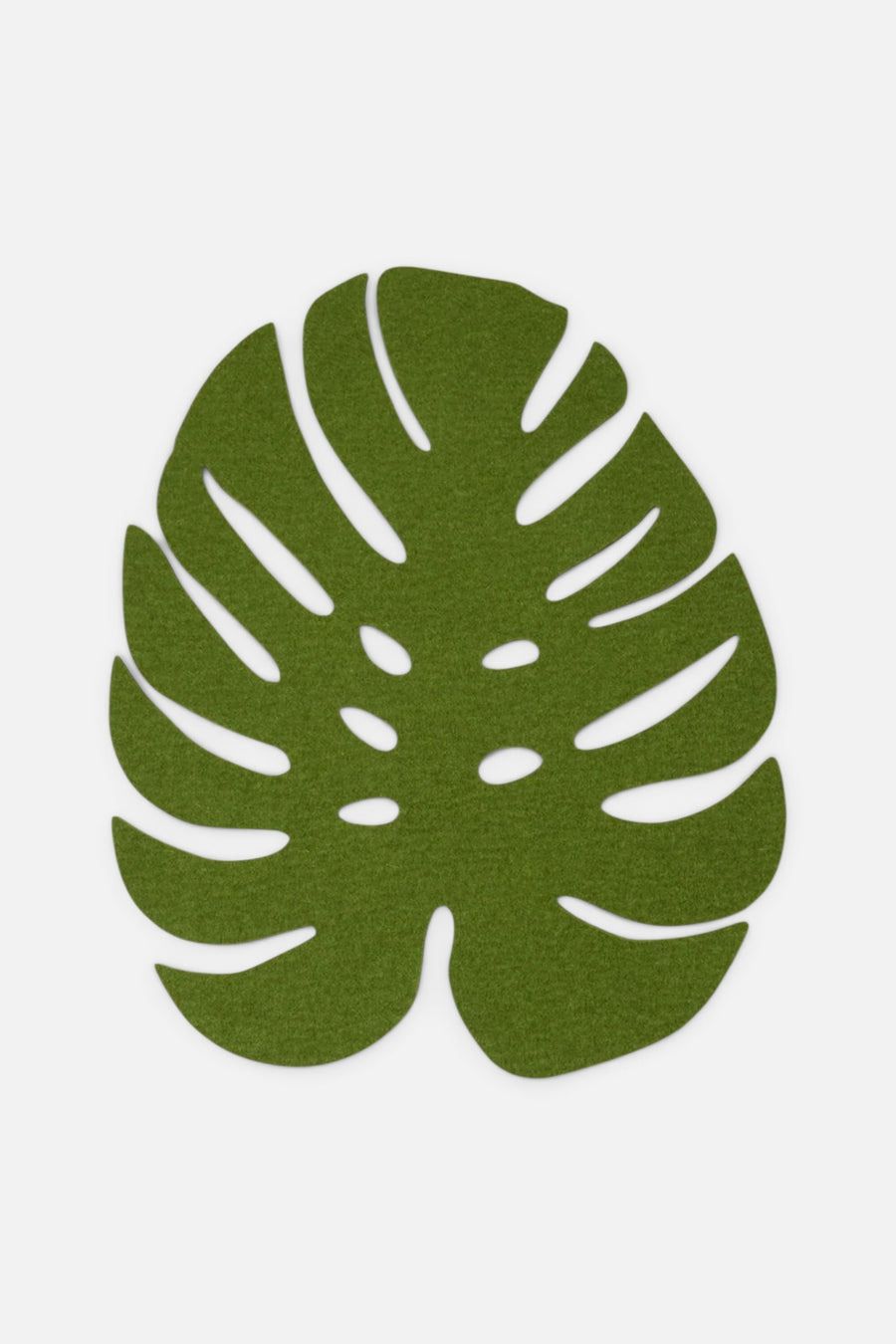 Graf Lantz Monstera Merino Wool Trivet in Loden Green, Large – front view