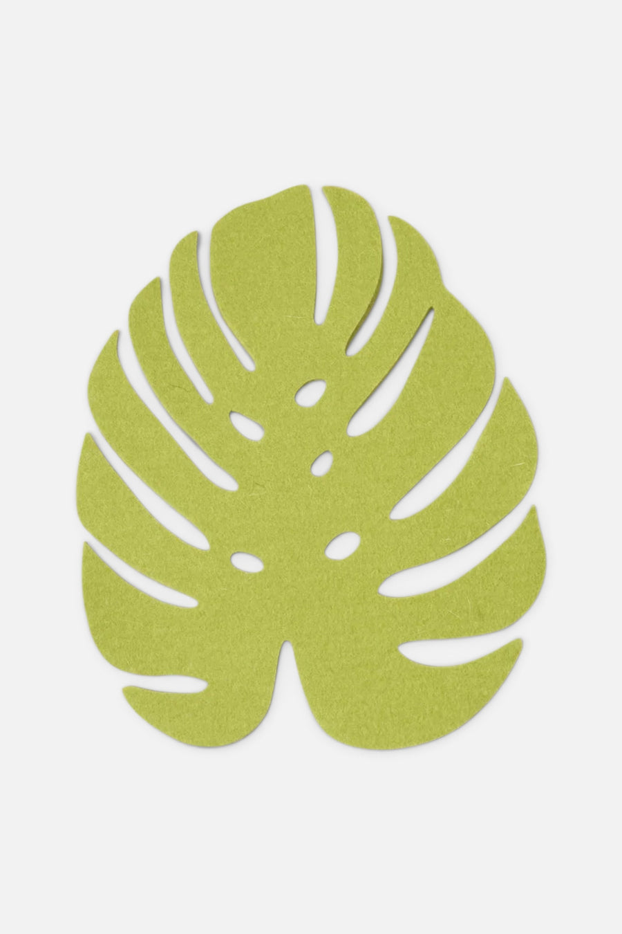 Graf Lantz Monstera Merino Wool Trivet in Pistachio, Medium – front view