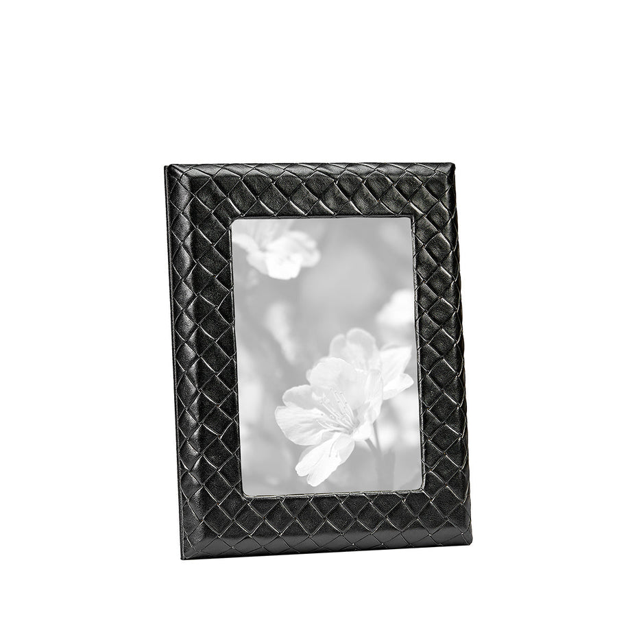 Graphic Image 5" x 7" Woven Frame in Black Woven Leather – alternate