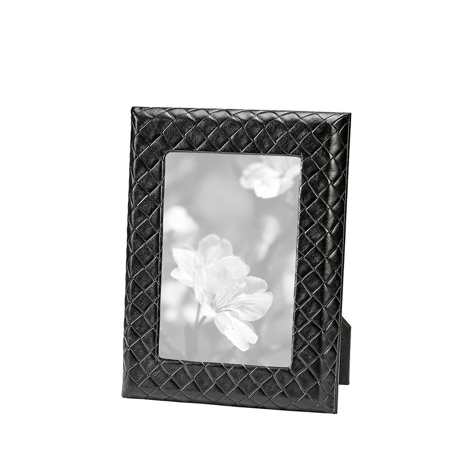 Graphic Image 5" x 7" Woven Frame in Black Woven Leather – alternate