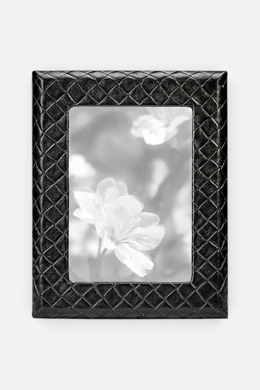 Graphic Image 5" x 7" Woven Frame in Black Woven Leather – front view
