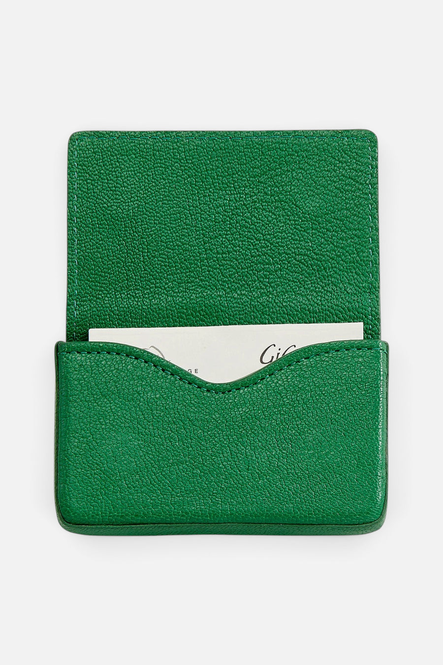 Graphic Image Hard Business Card Case in Green – back view