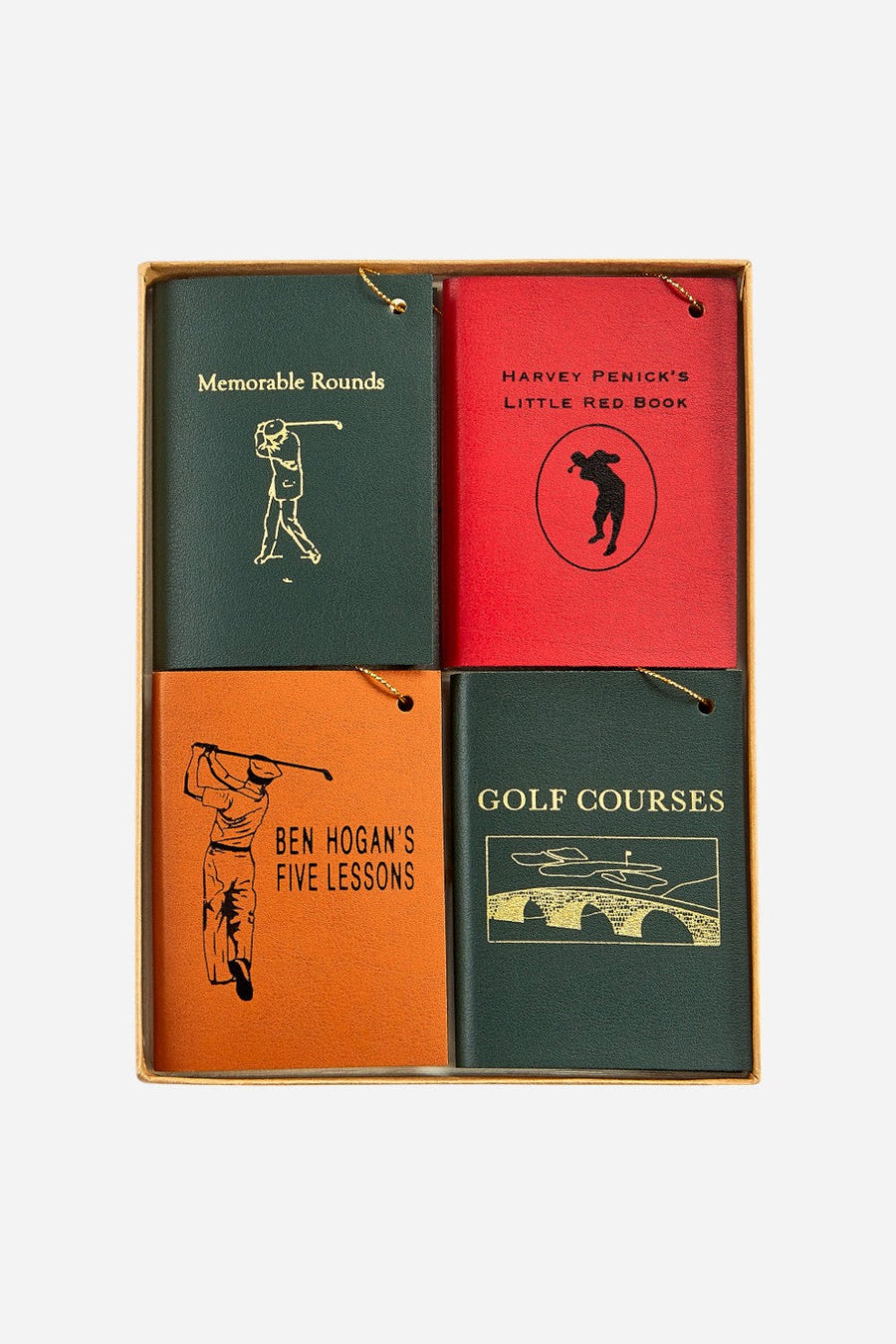 Graphic Image Mini Leather Ornaments: The Golfer, Set of 4 – front view