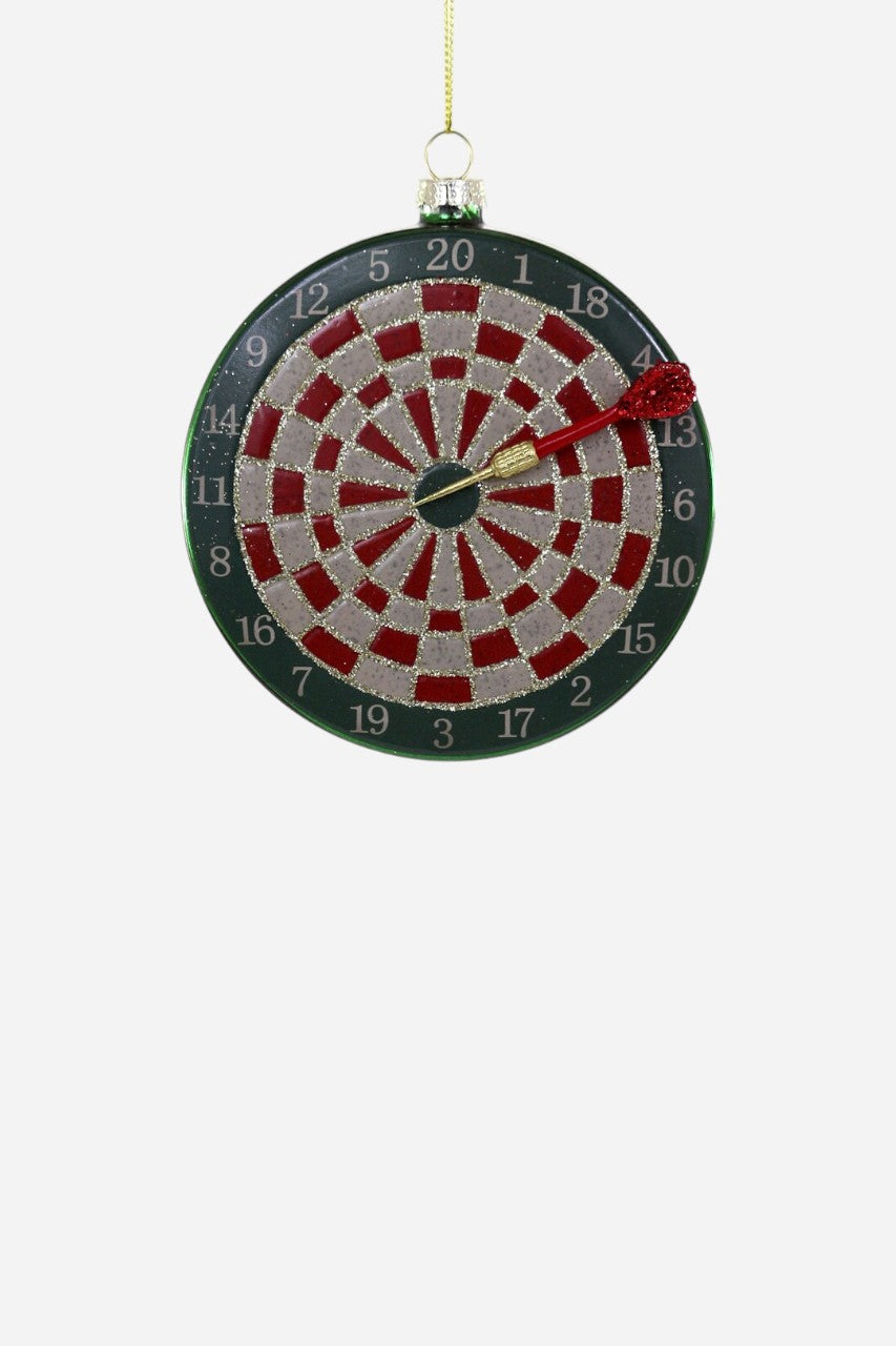 Green Dartboard Ornament – front view