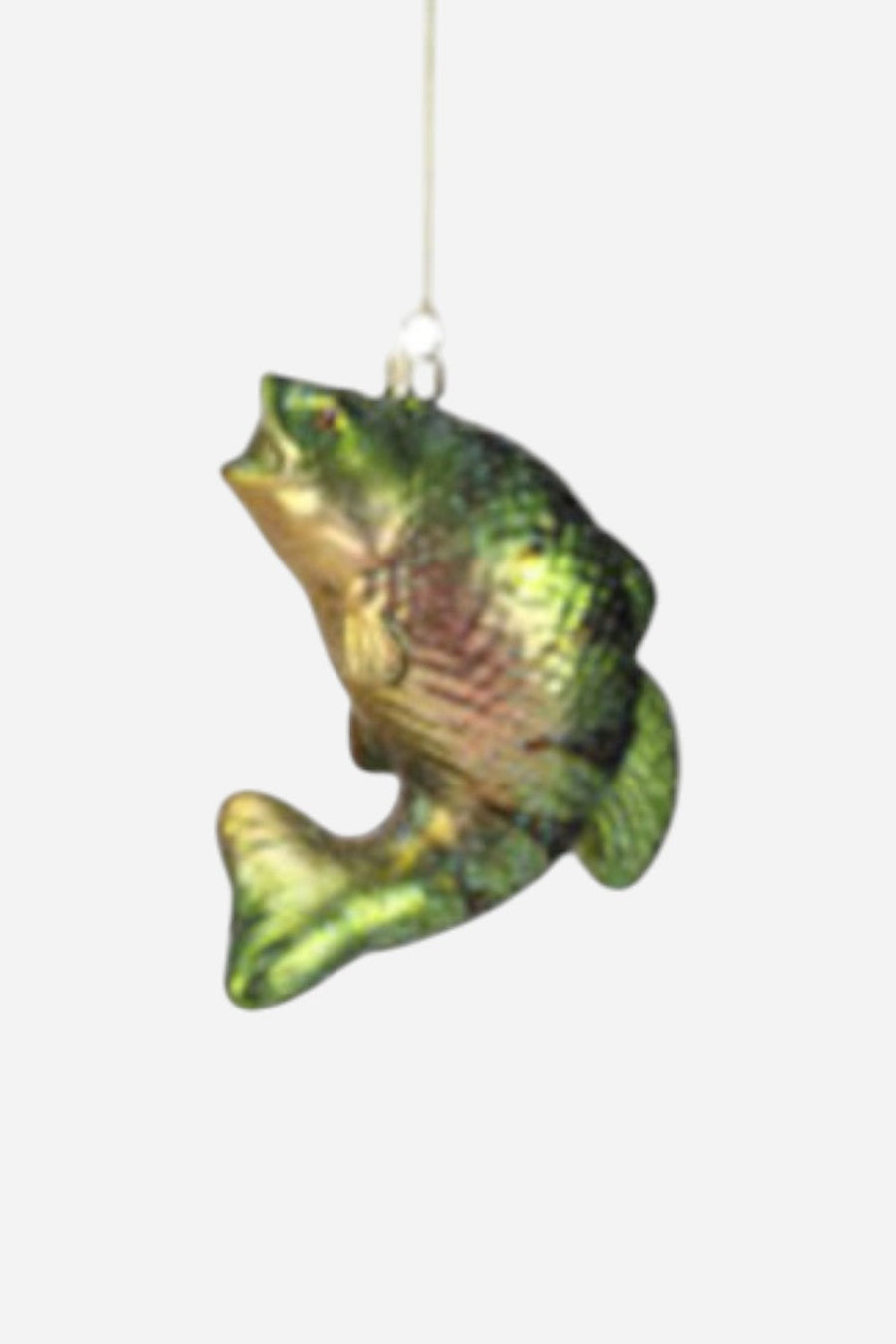 Green Fish On Line Ornament – front view