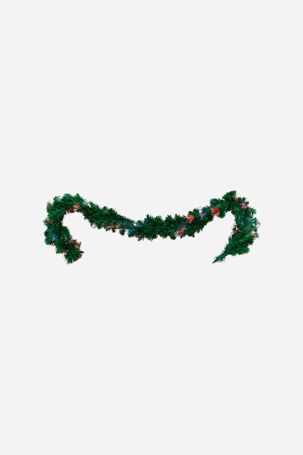 Green Light-Up Fiber Optic Mantle Garland, 78.75''