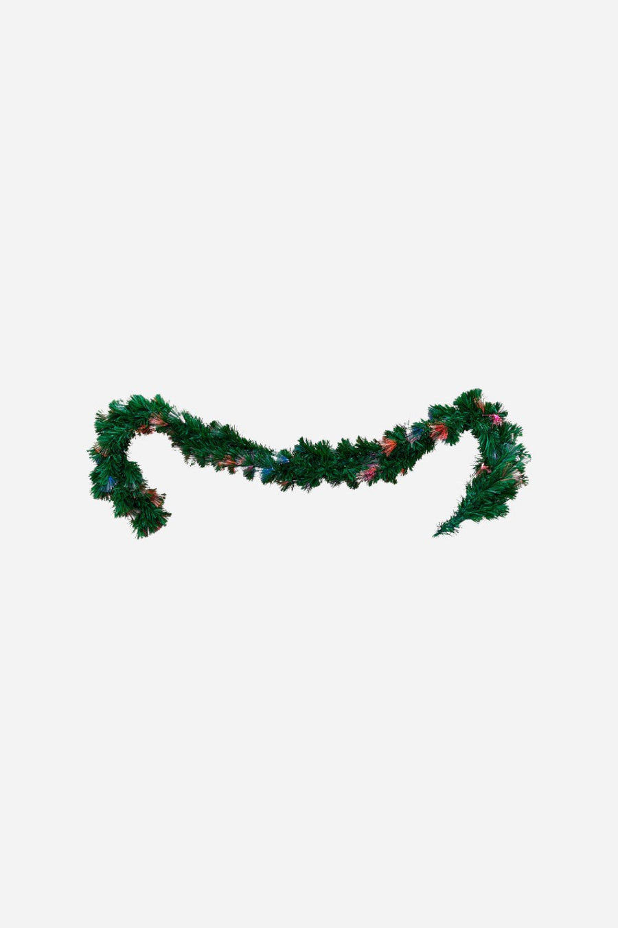 Green Light-Up Fiber Optic Mantle Garland, 78.75'' – front view