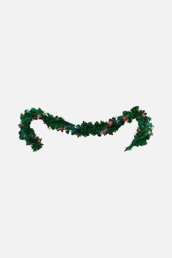 Green Light-Up Fiber Optic Mantle Garland, 78.75''