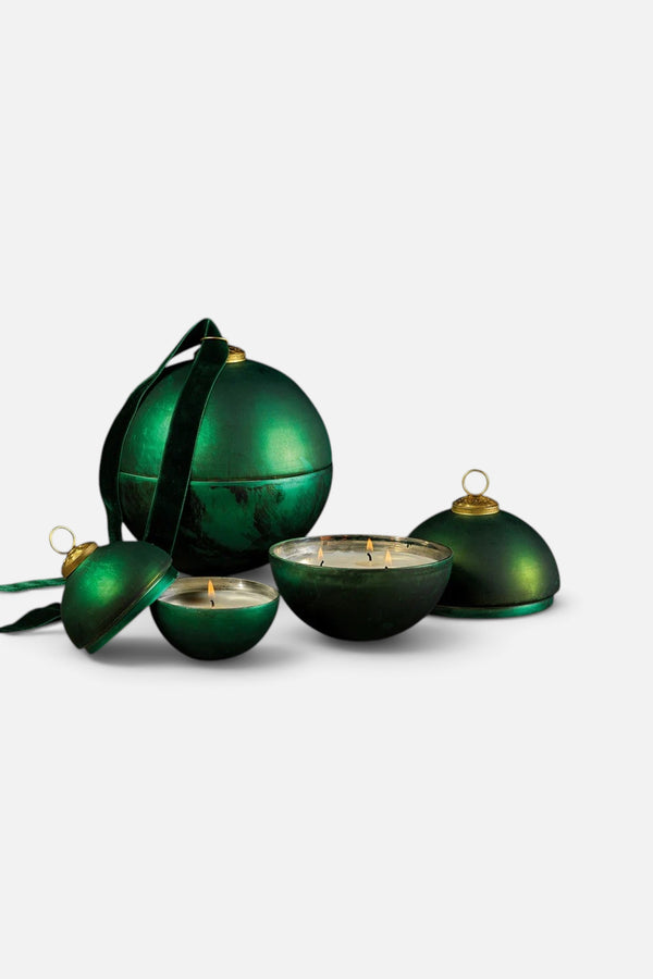 Green Ornament Candle Lrg