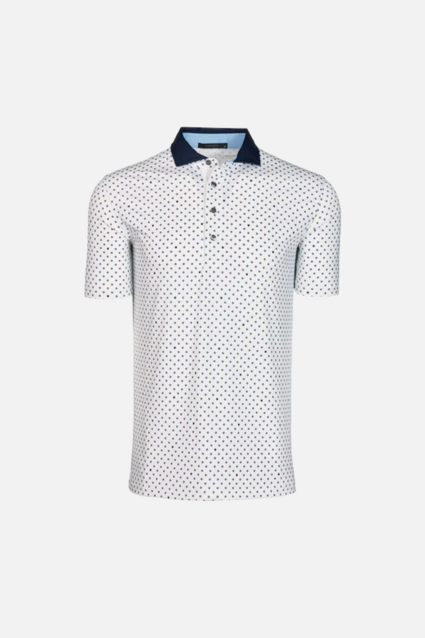 Greyson G Squared Short Sleeve Polo in Arctic