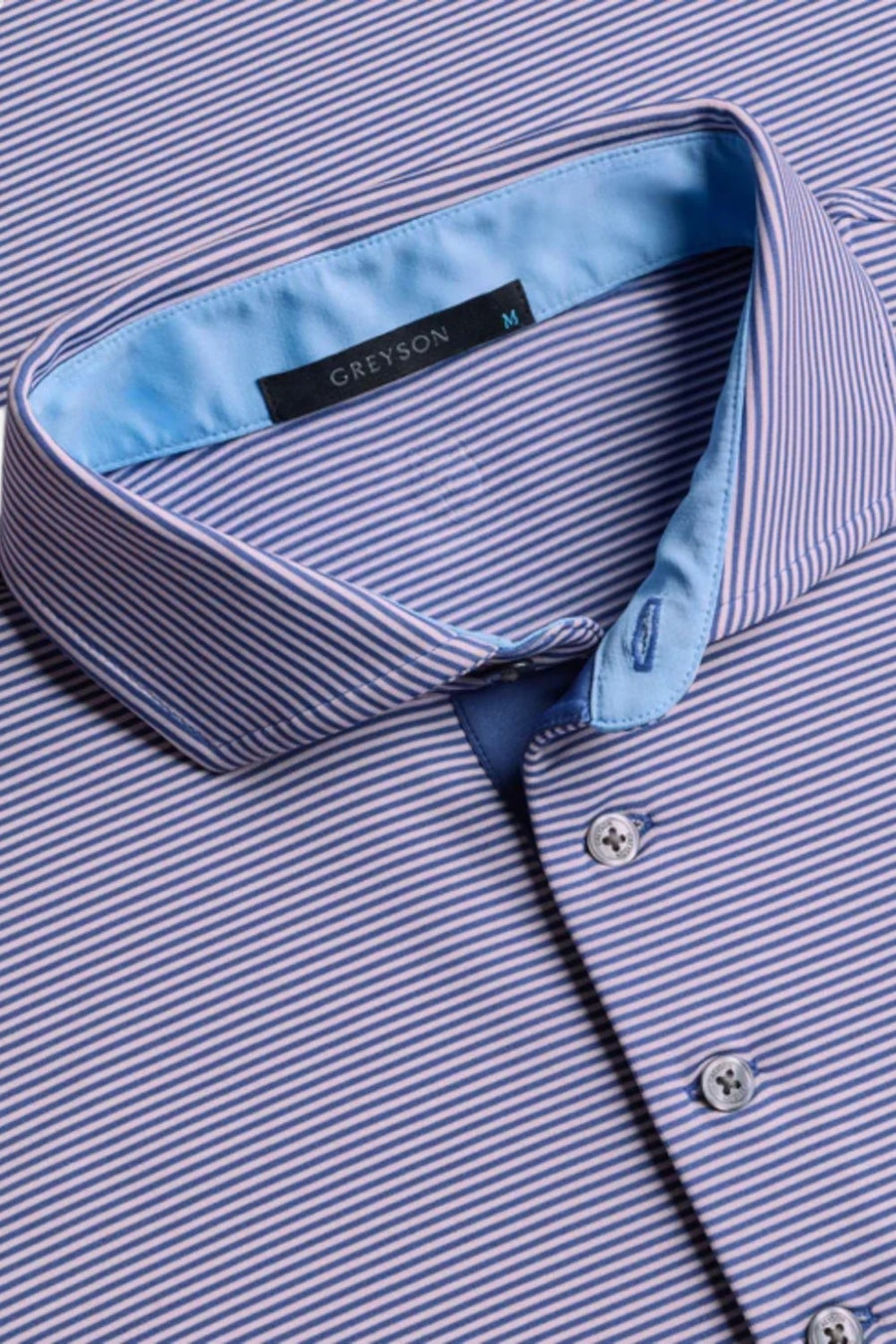 Greyson Saranac Polo in Pink Sky & Falcon – back view
