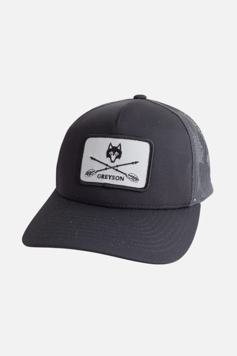 Greyson Arrow Wolf Trucker Hat in Black