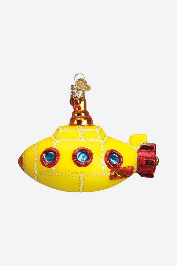 Groovy Submarine Glass Ornament