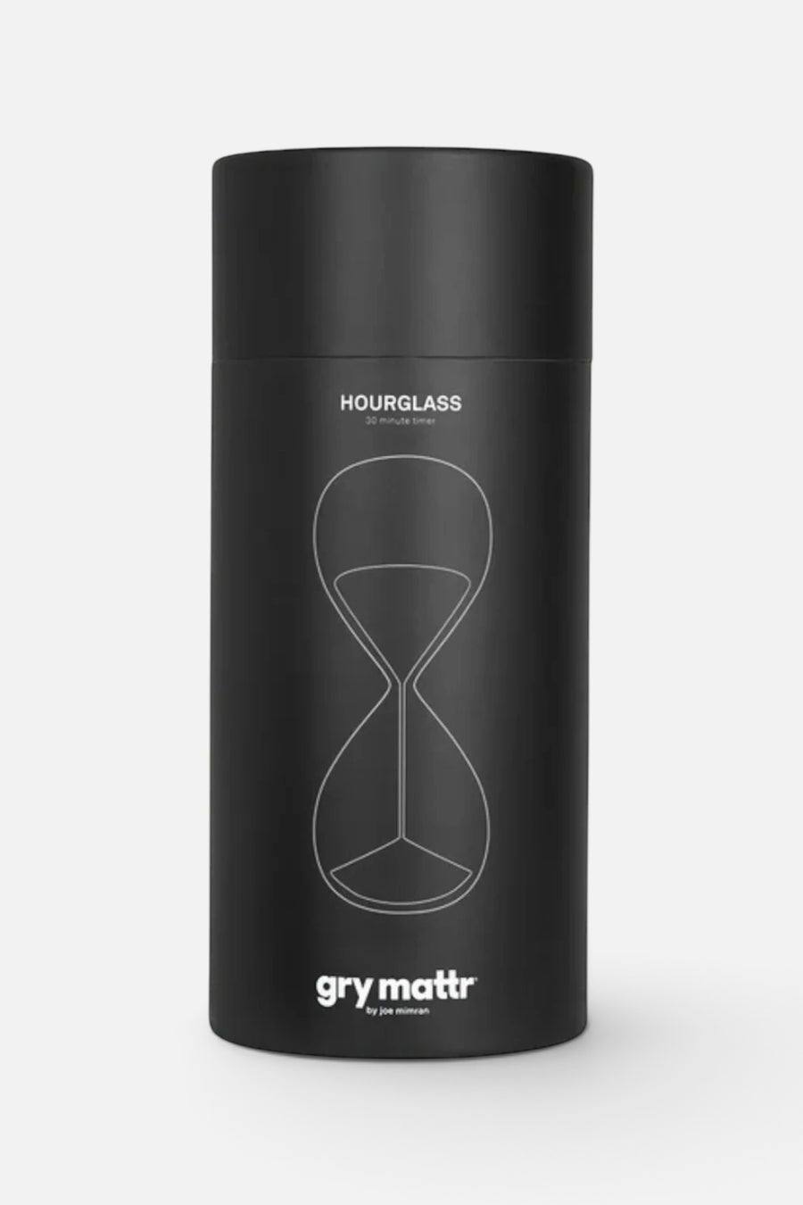 Gry Mattr Desktop Hourglass in Jet – side view