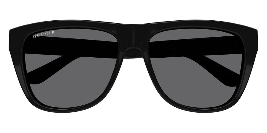 Gucci Black Men's Sunglasses with Gray Polarized Lenses – back view