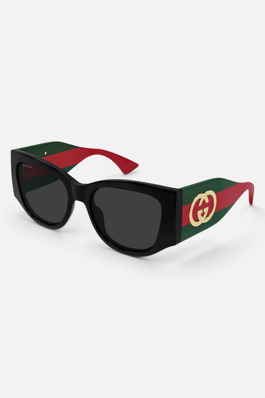 Gucci Cat Eye Sunglasses in Black/Green (GG2115S 001 55) – back view