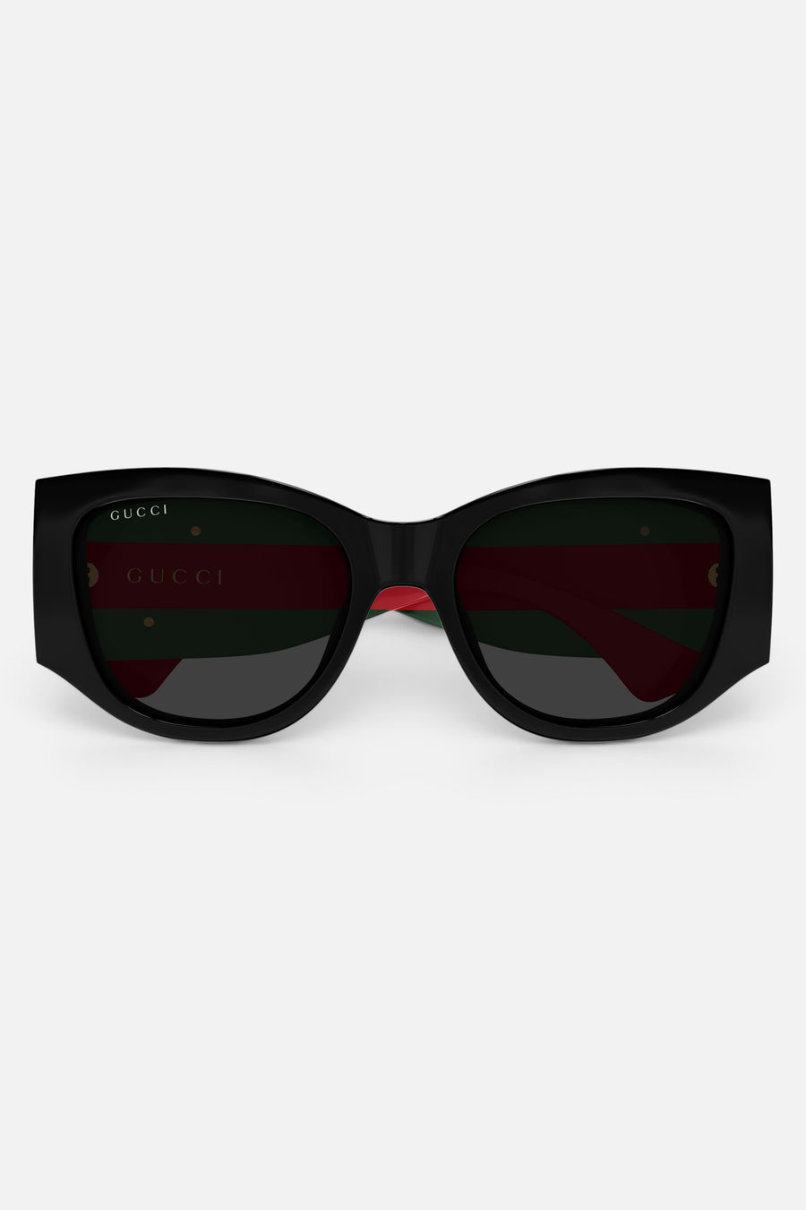 Gucci Cat Eye Sunglasses in Black/Green (GG2115S 001 55) – front view