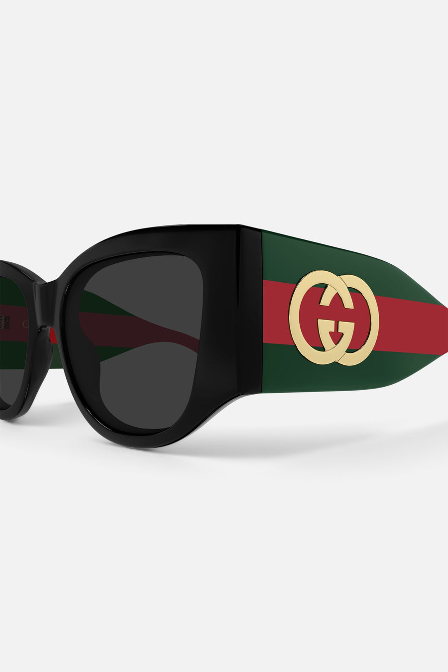 Gucci Cat Eye Sunglasses in Black/Green (GG2115S 001 55) – side view
