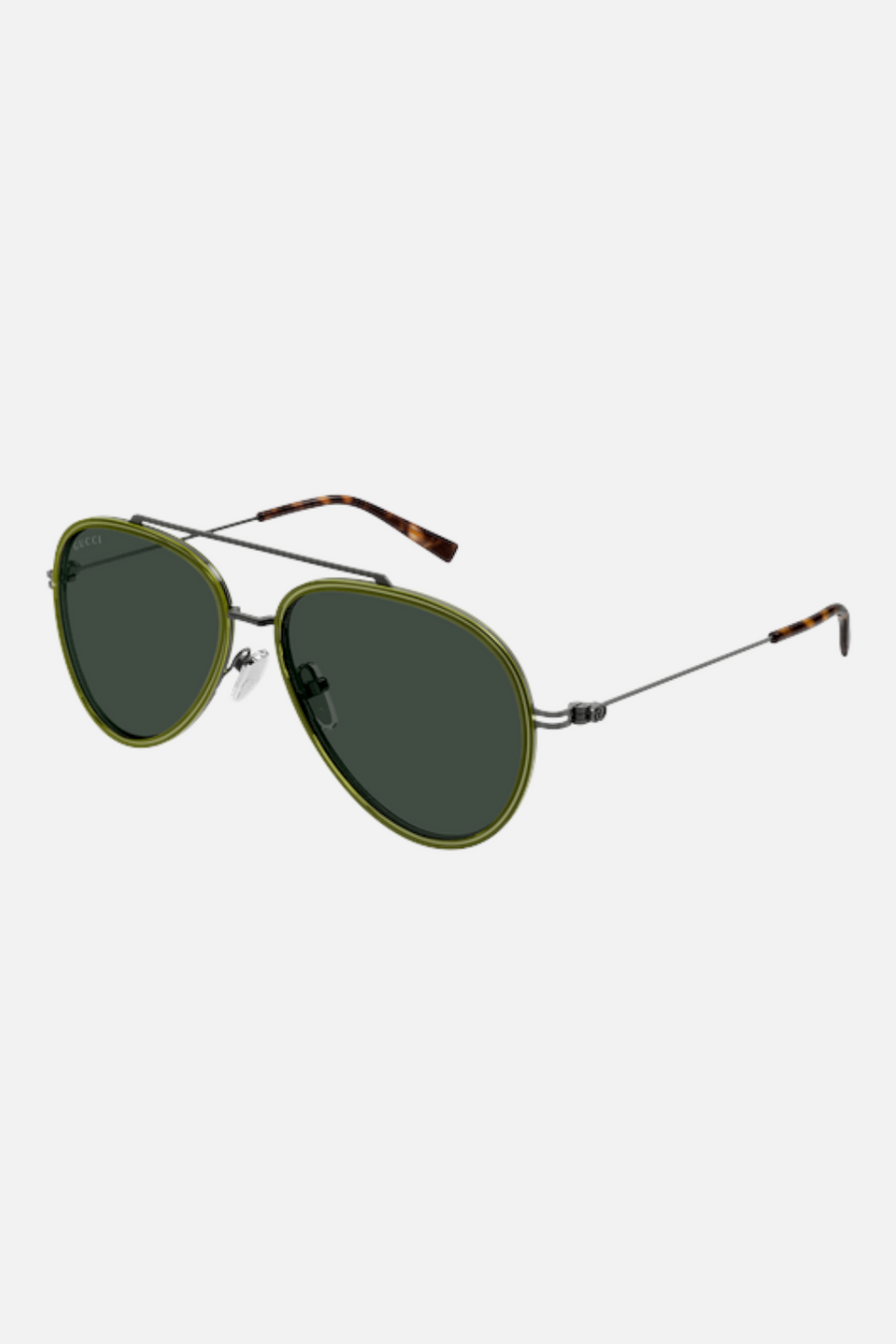 Gucci Men's Aviator Sunglasses in Green – front view