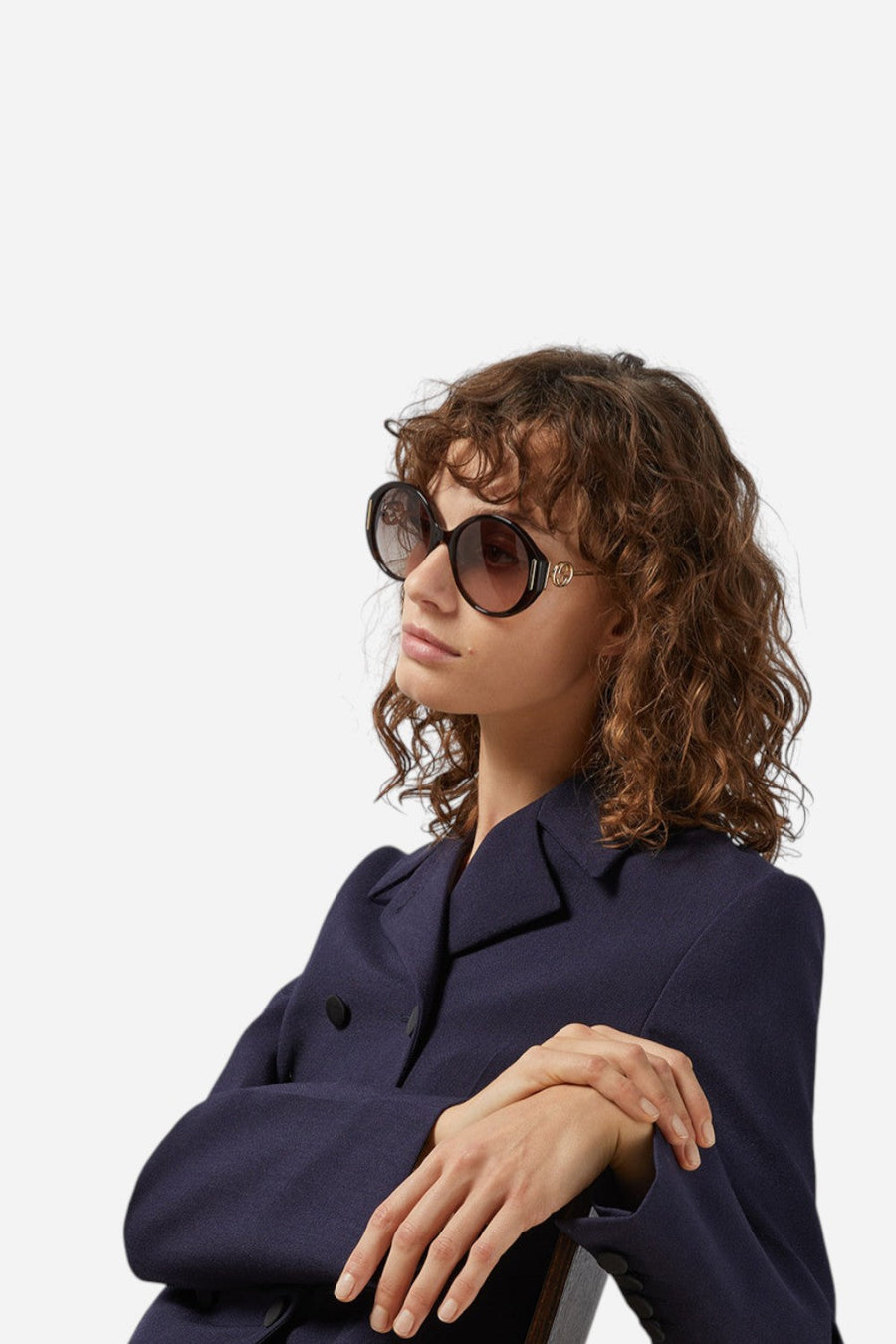 Gucci Oversized Round Sunglasses - GG1202s-003 57 – detail