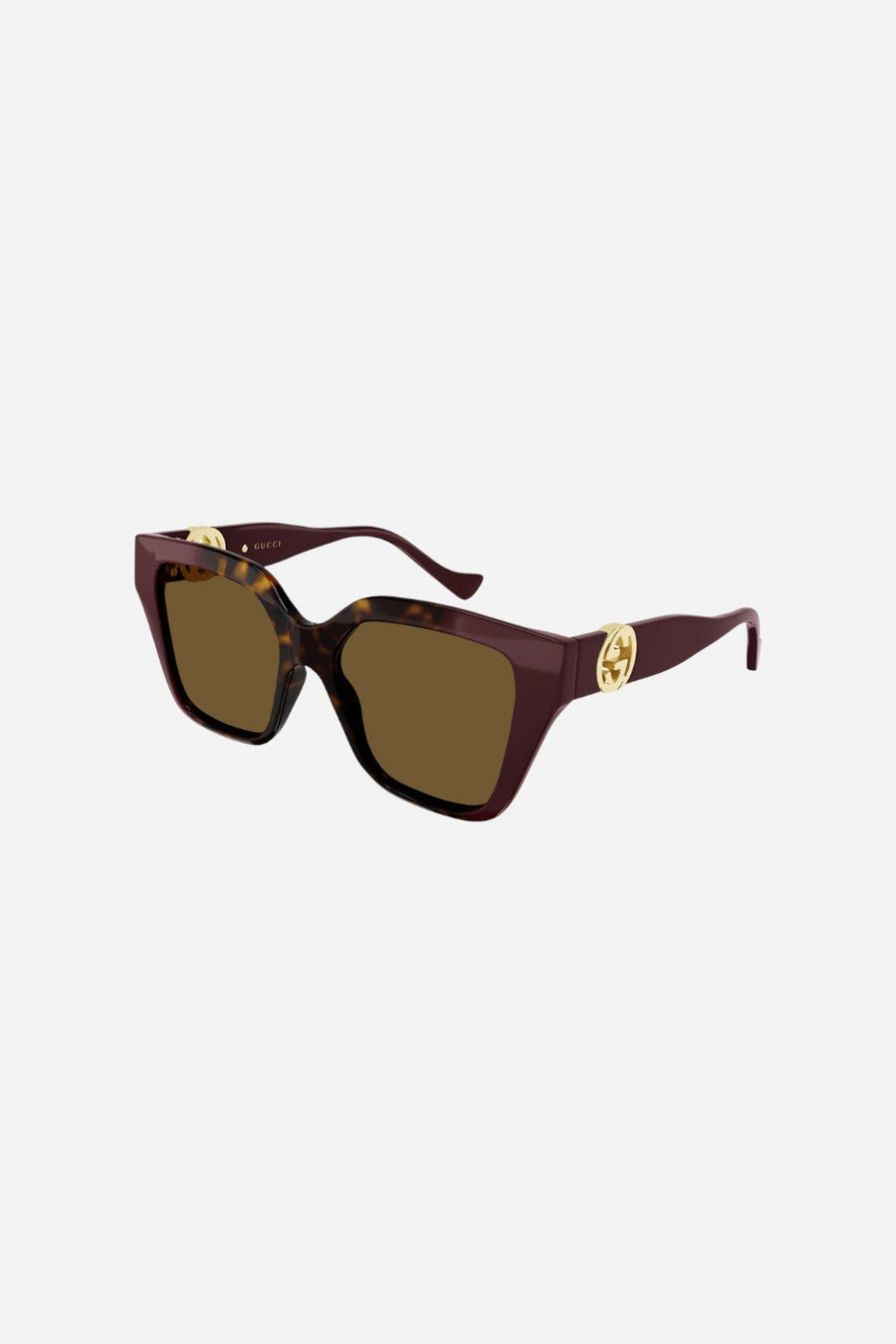 Gucci Round Havana/Burgundy Sunglasses - Gg1023s-009 – back view