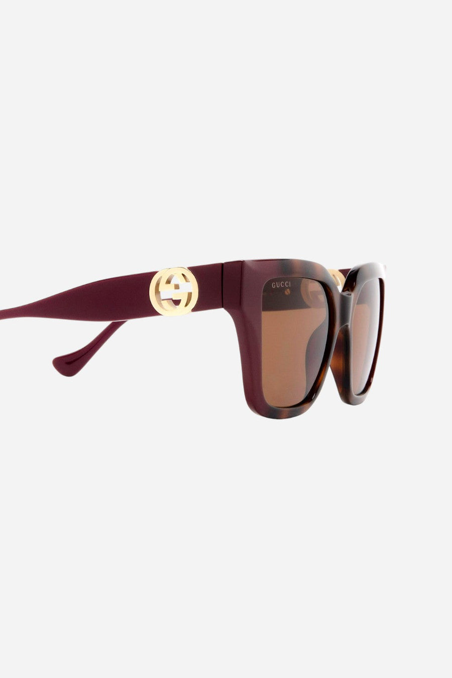 Gucci Round Havana/Burgundy Sunglasses - Gg1023s-009 – detail