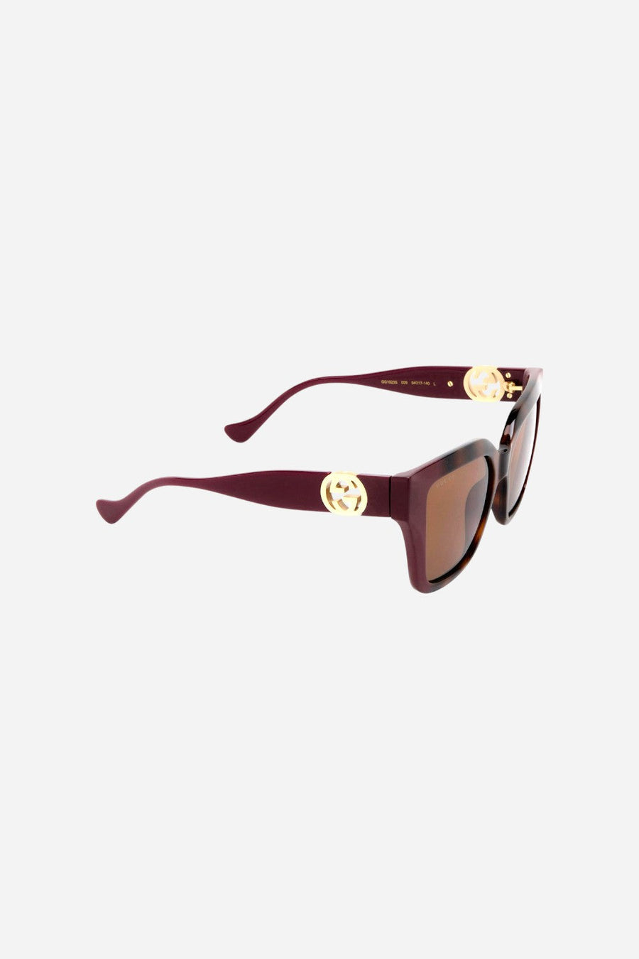 Gucci Round Havana/Burgundy Sunglasses - Gg1023s-009 – side view