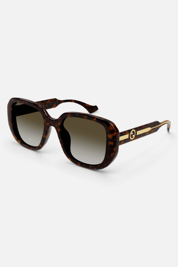 Gucci Square Sunglasses in Havana/Crystal (GG1557SK 002 54)