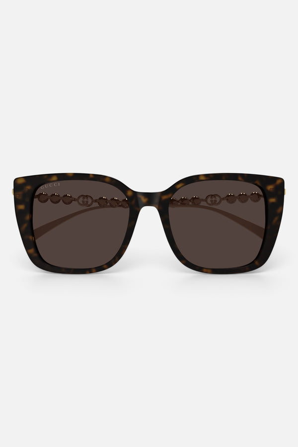 Gucci Square Sunglasses in Havana/Gold (GG1971SA 003 55)