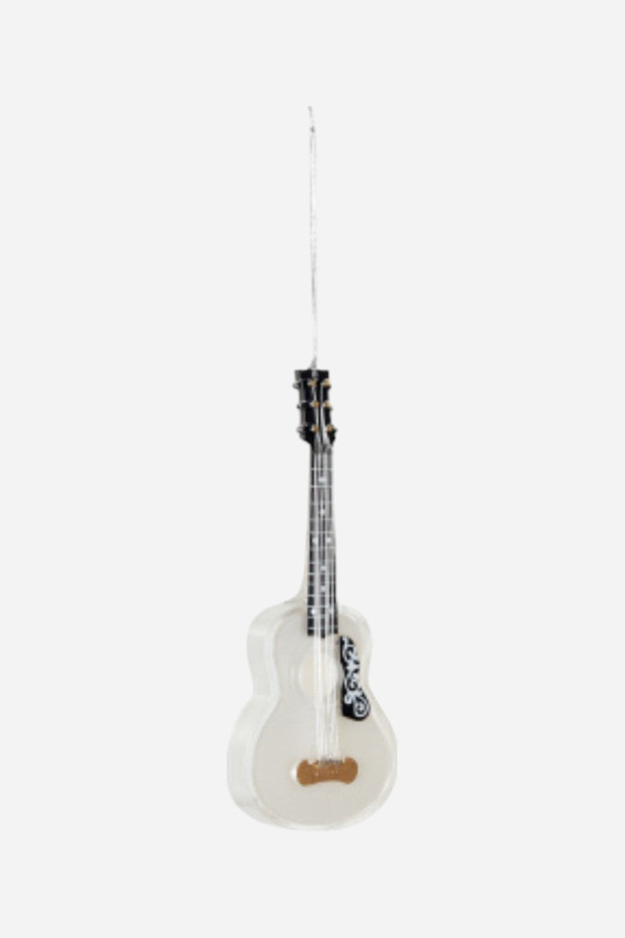 Guitar Ornament in White – front view