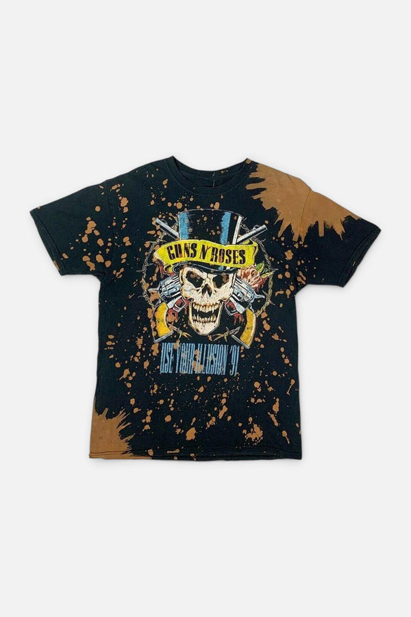 Guns N Roses "Use Your Illusion" 1991 Tour Vintage Tee In Bleached Black