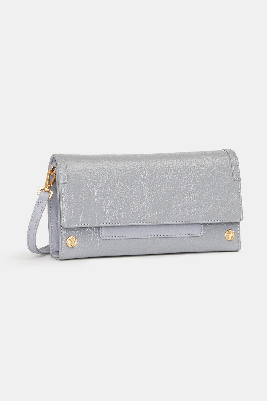 Hammit AJ Crossbody Clutch in Marina Glaze Brushed Gold Hammered – back view