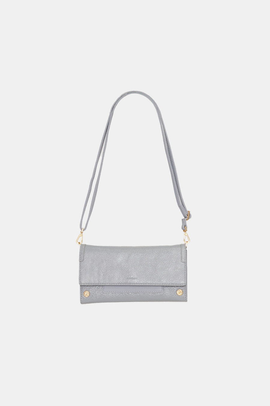 Hammit AJ Crossbody Clutch in Marina Glaze Brushed Gold Hammered – detail