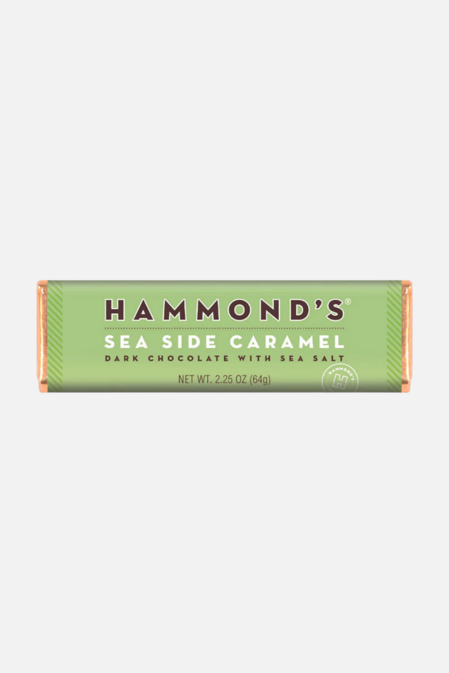 Hammond Candies Sea Side Caramel Dark Chocolate Bar – front view