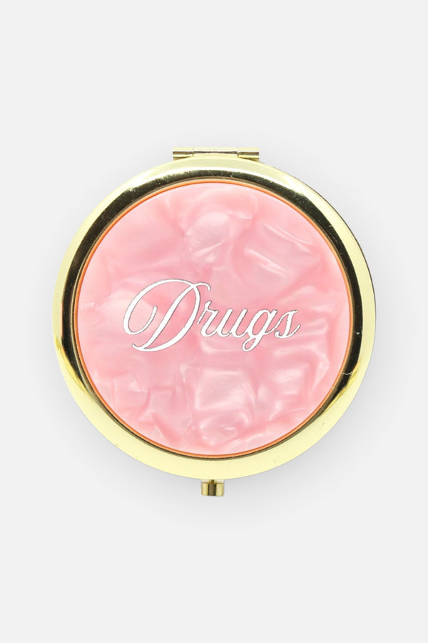 Hand-Painted Drugs Handbag Hero Pill Compact in Pink