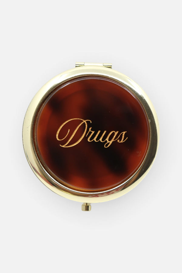 Hand-Painted Drugs Handbag Hero Pill Compact in Tortoise