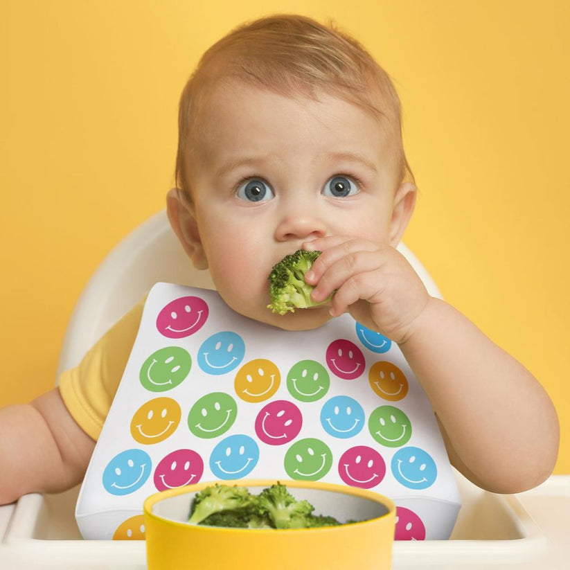 Happy Printed Silicone Placemat/Feeding Mat And Bib Set – back view