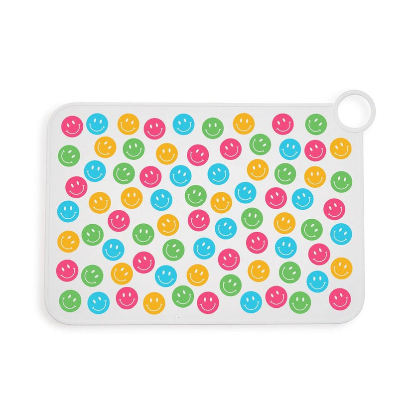 Happy Printed Silicone Placemat/Feeding Mat And Bib Set – side view