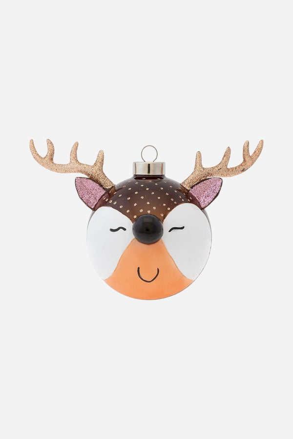 Happy Reindeer Round Ornament