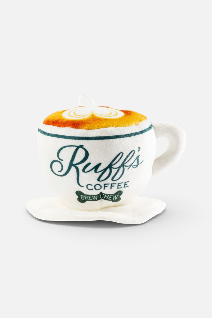 Haute Diggity Dog Ruff's Coffee Cup & Saucer Dog Toy – front view