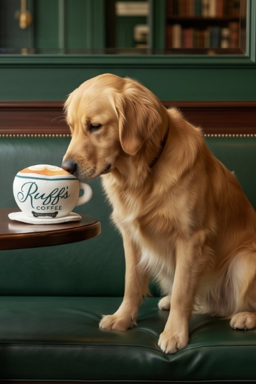 Haute Diggity Dog Ruff's Coffee Cup & Saucer Dog Toy – side view