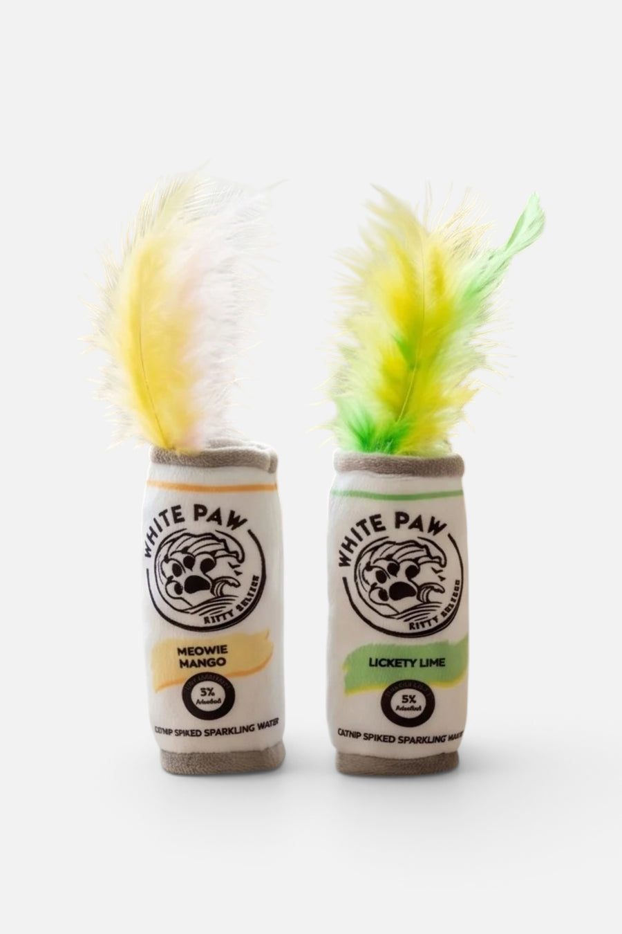 Haute Diggity Dog White Paw Mango & Lime Catnip Toy Set – back view