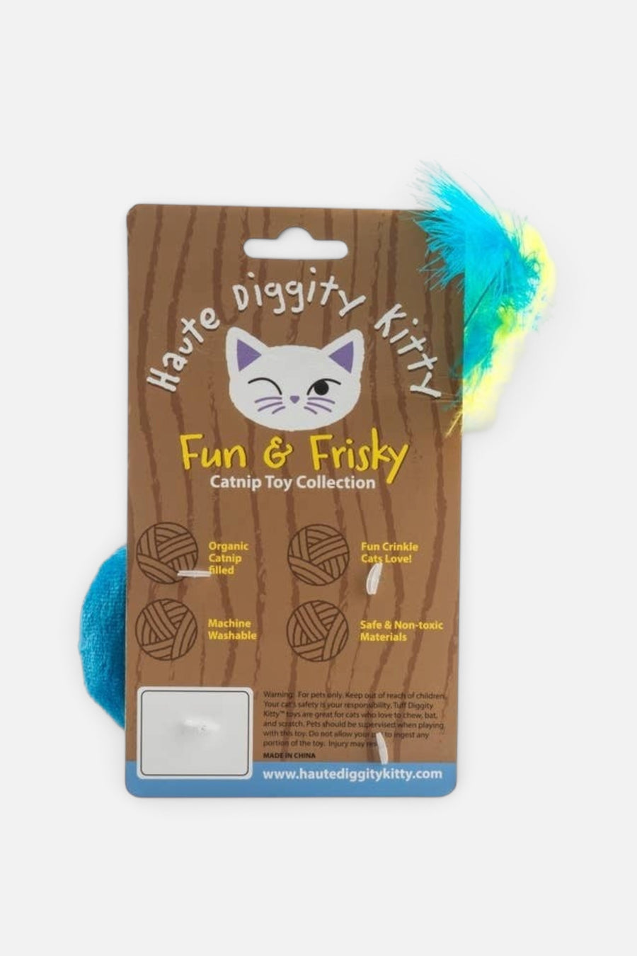 Haute Diggity Kitty Clicquot Bottle & Caviar Can Toy – back view