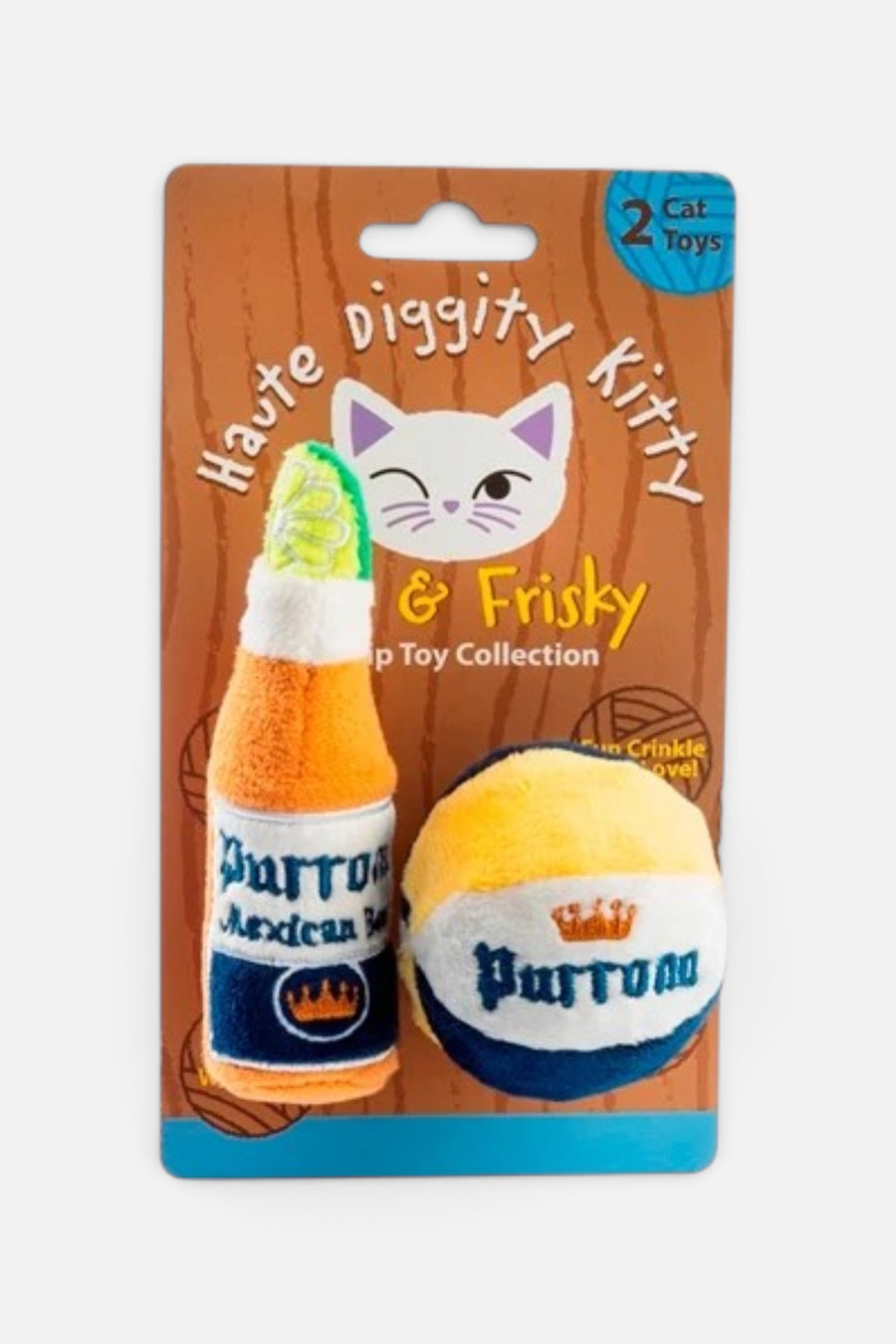 Haute Diggity Purrona (Bottle & Ball) Catnip Toy – front view