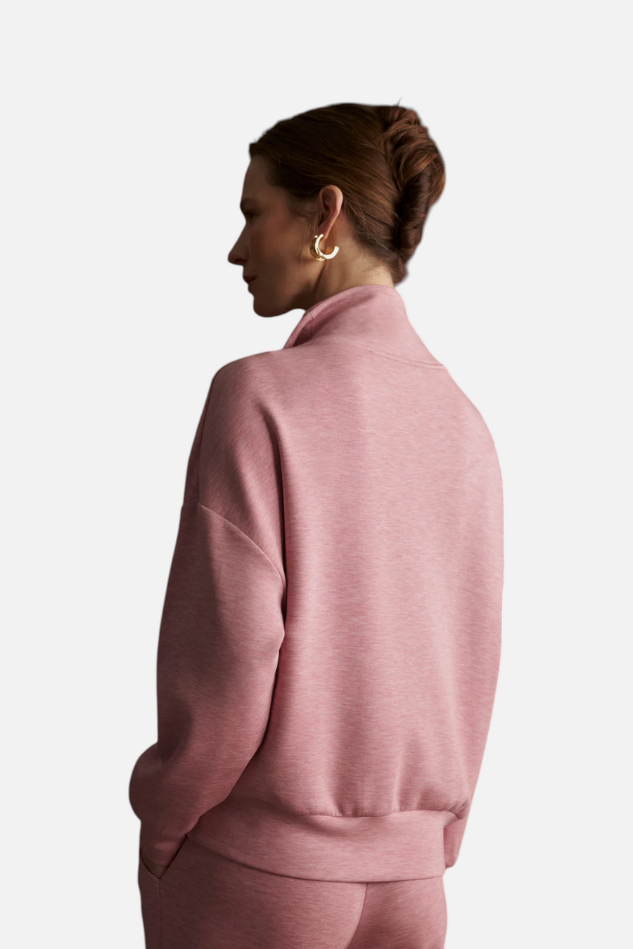 Varley Women's Hawley Half Zip Sweat in Rose Marl