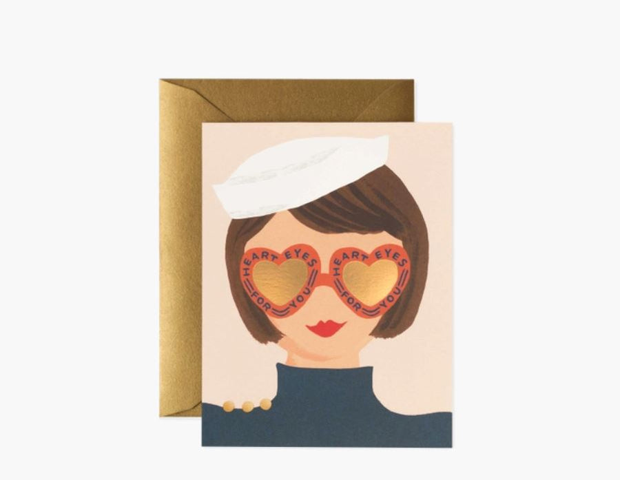 Heart Eyes Greeting Card – back view