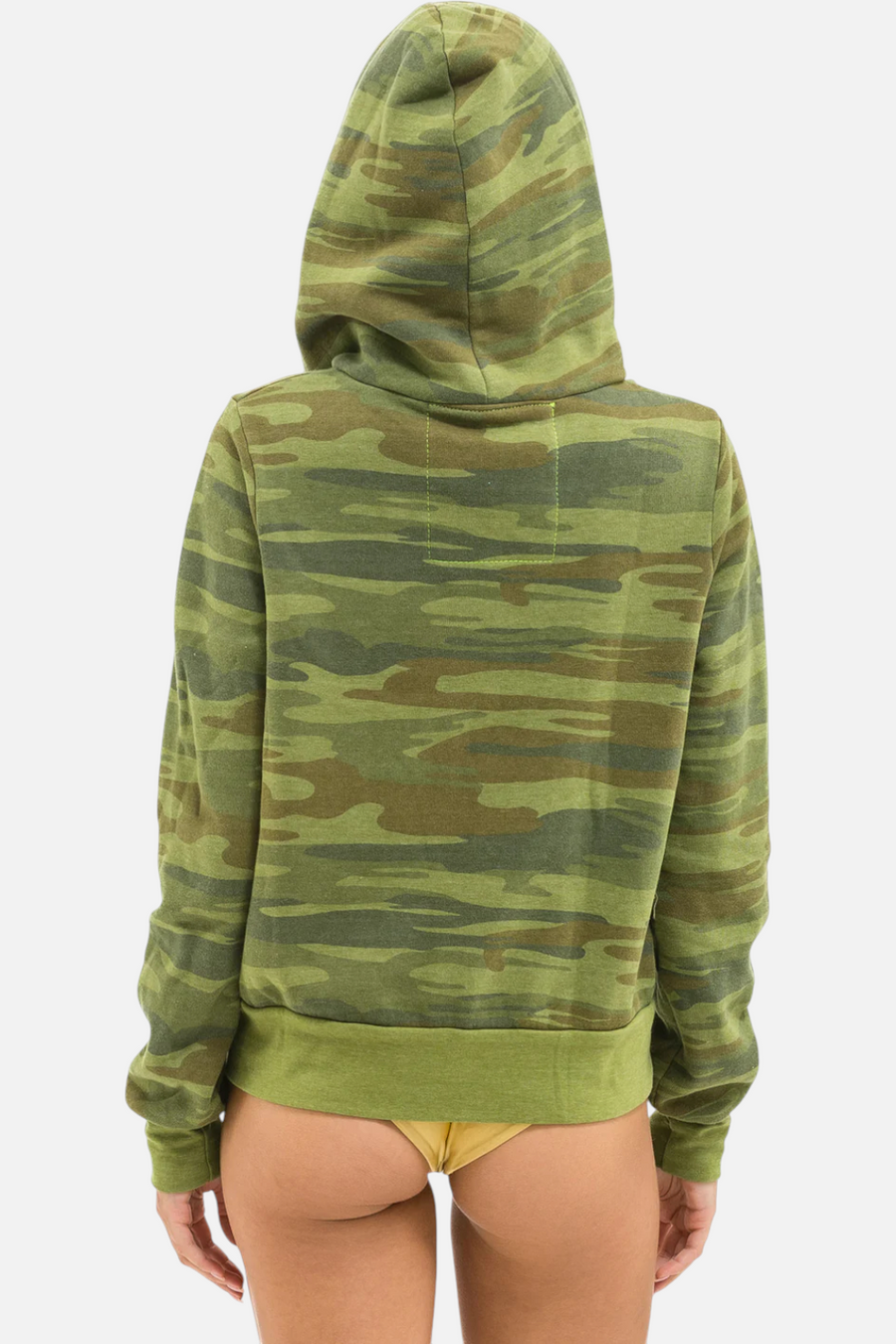 Aviator Nation Heart 2 Zip Hoodie in Camo & Neon Pink