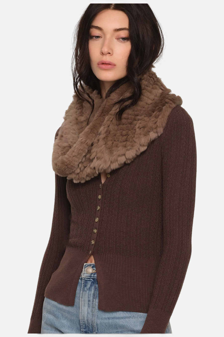 Heartloom Enya Scarf in Taupe – detail