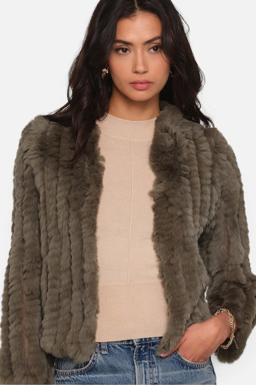 Heartloom Women's Rosa Jacket in Moss – detail